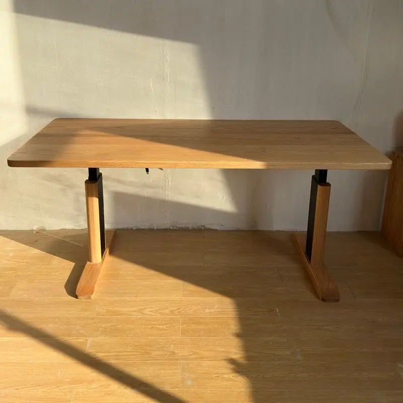 Solid wood electric lifting table workbench oak desk learning computer table legs can be lifted and lowered