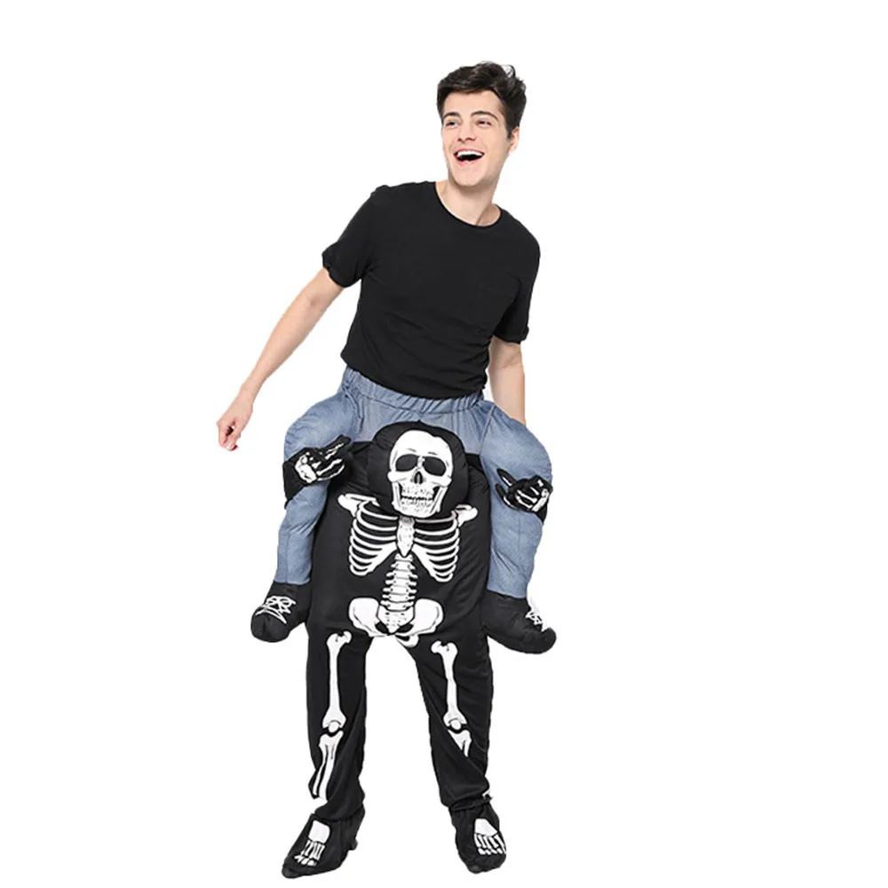 Novelty Adult Skeleton Carry Ride on Me Shoulder Costume Men Women Funny Pants Carnival Easter Purim Fancy Dress