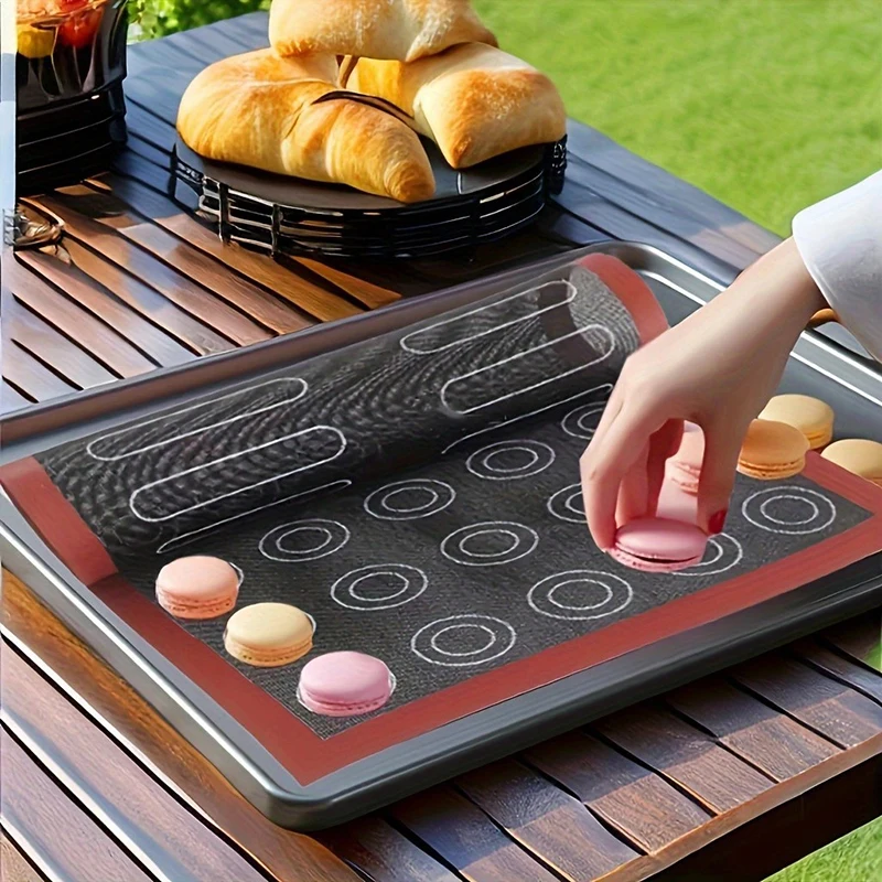 Perforated Silicone Baking Mat Double-sided Non-stick Eclair Macaron Baking Sheet For Bread Cookies Reusable Bakeware Oven Liner