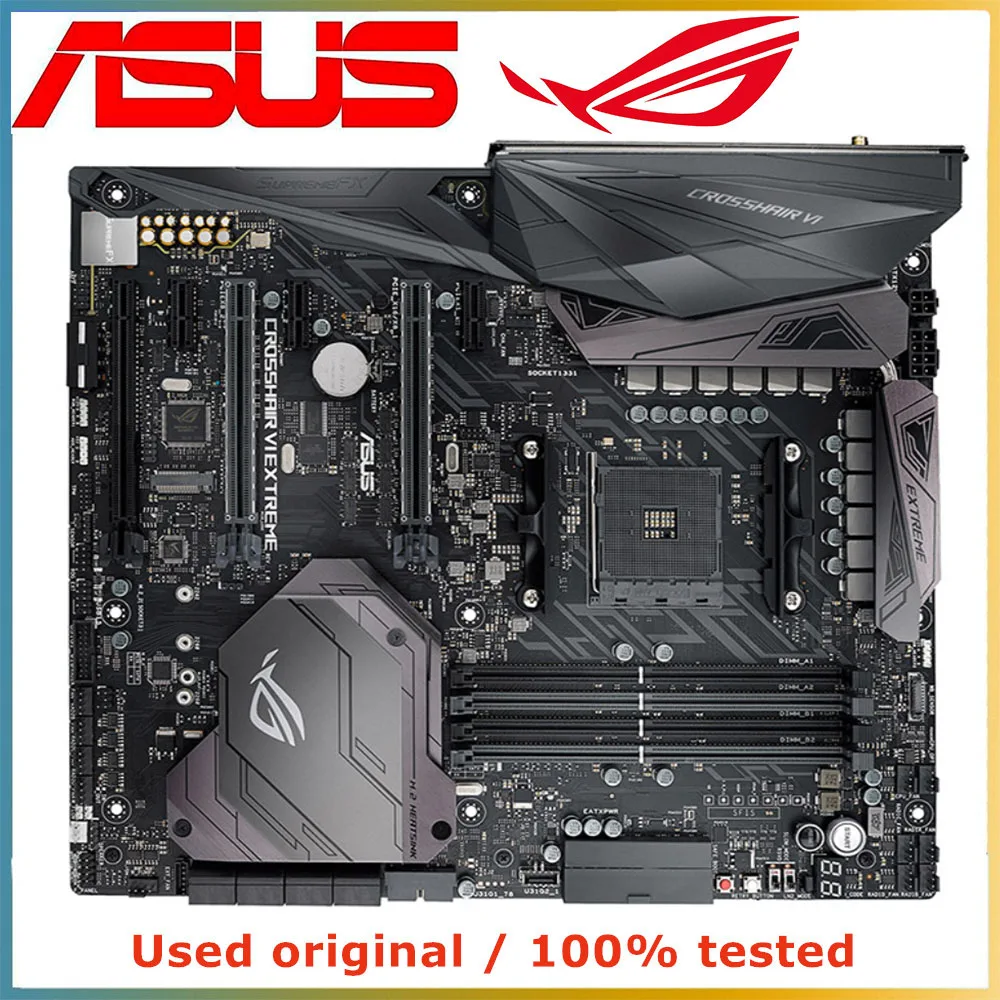 For ASUS ROG CROSSHAIR VI EXTREME Motherboard AMD X370 AMD AM4 4xDDR4 64GB ATX support A6-9400 5350GE 3500 5600X3D 1700 5800XT