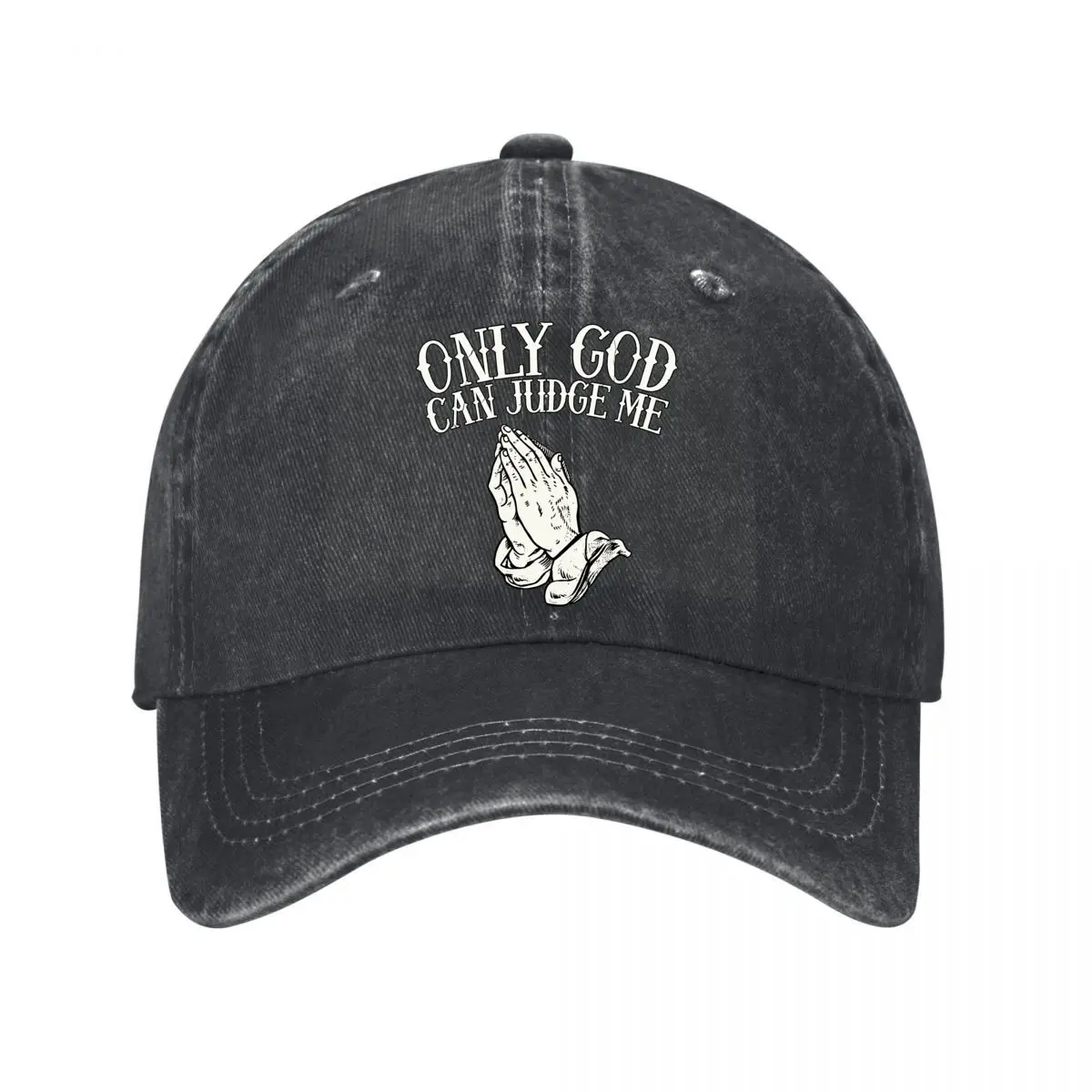 Only God Can Judge Me Praying Hands Faith Graphic New Vintage Washed Cotton Baseball Cap Sun Hats