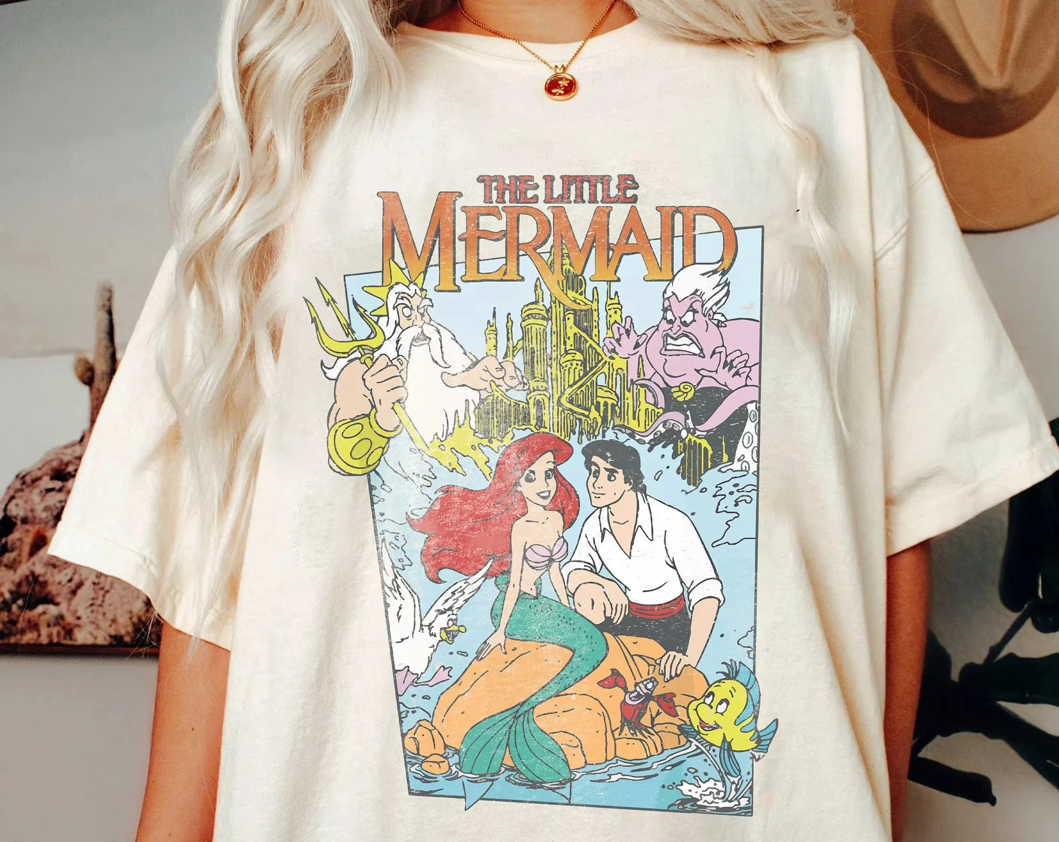 

2023 летняя новая удобная цветная рубашка в стиле ретро «Русалочка» Рубашка «Русалочка» Ариэль Рубашка Ариэль Комфортная цветная рубашка в стиле ретро