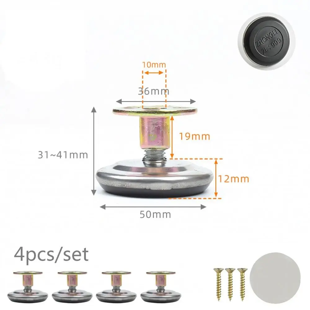 

4pcs Adjustable Furniture Support Leg Screw-in Base Floor Protector Adjustable Feet Hardware Furniture Chair Leg Feet
