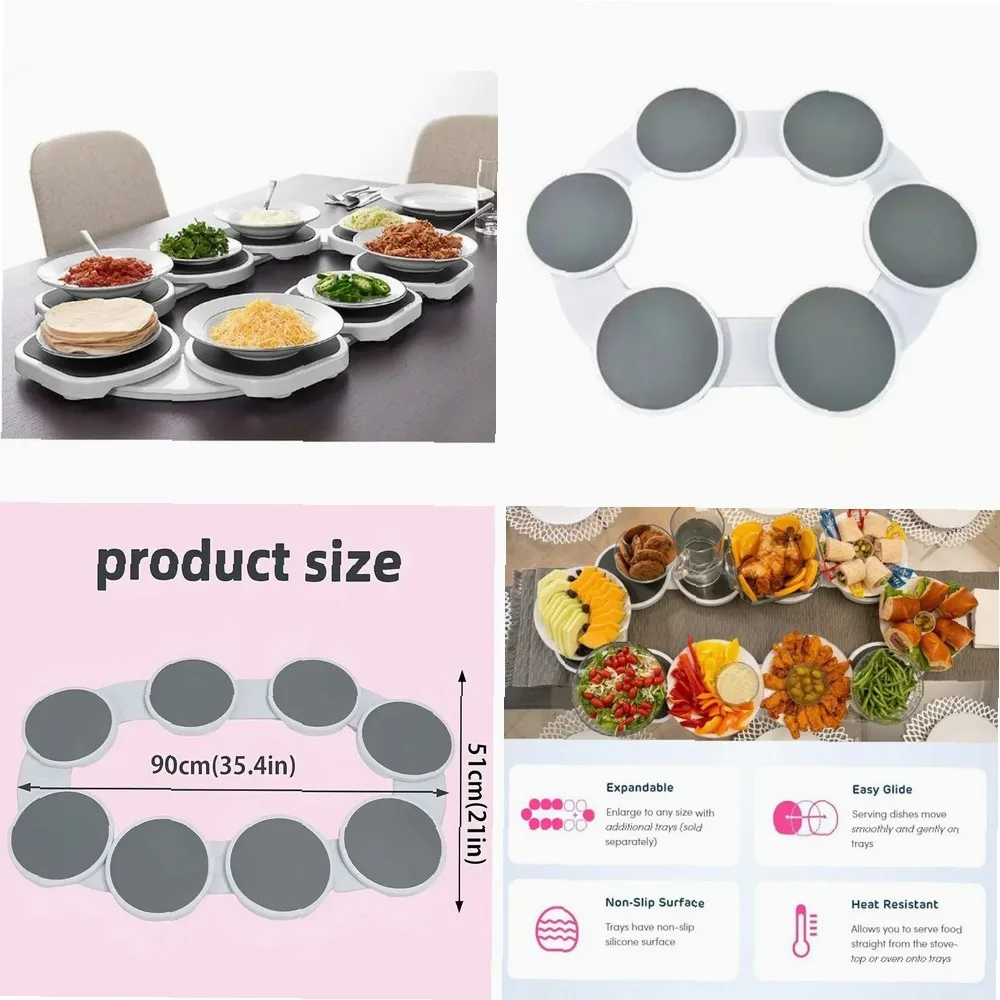 Portable Rotating Food Turntable - Lazy Susan Revolution Tray for Dining Table & Family Gatherings