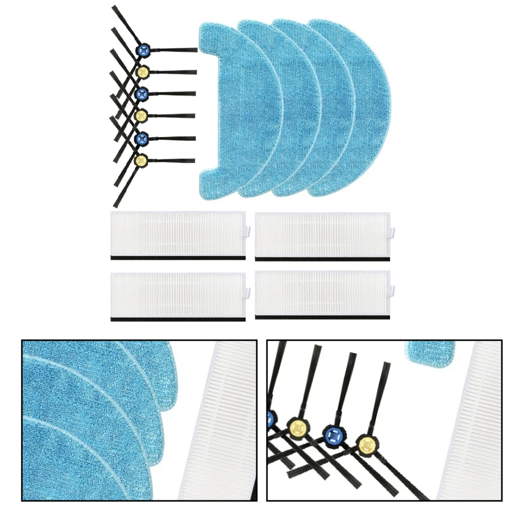 For amibot Animal For premium H2O/Connect X782 X810 Robot Vacuum Includes 4 Filters 4 Mop Cloths 6 Side Brushes