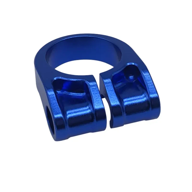 Aluminum alloy blue anodized CNC machining pipe clamp holder Industrial connection clamp mechanical connection clamp