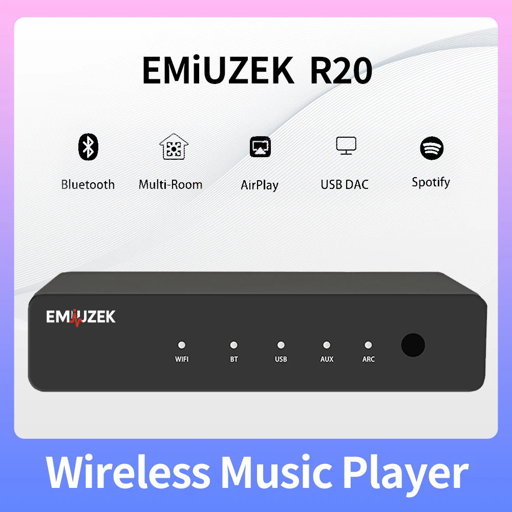EMIUZEK R20 Wireless Audio Streamer | Arylic S10+ Alternative with HDMI, WiFi, Bluetooth, AirPlay, DLNA Support