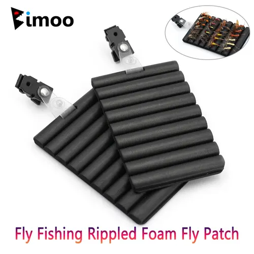 Imagen 1 del producto Bimoo, 1/2 Uds., parche de espuma ondulado para pesca con mosca para chaleco con Cilp, soporte para moscas de ninfa seca, herramienta portátil, accesorios de pesca con mosca, aparejos