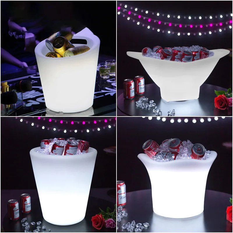 Xinglang LED luminous portable ice bucket creative bar plastic ice bucket waterproof remote control colorful wine beer ice