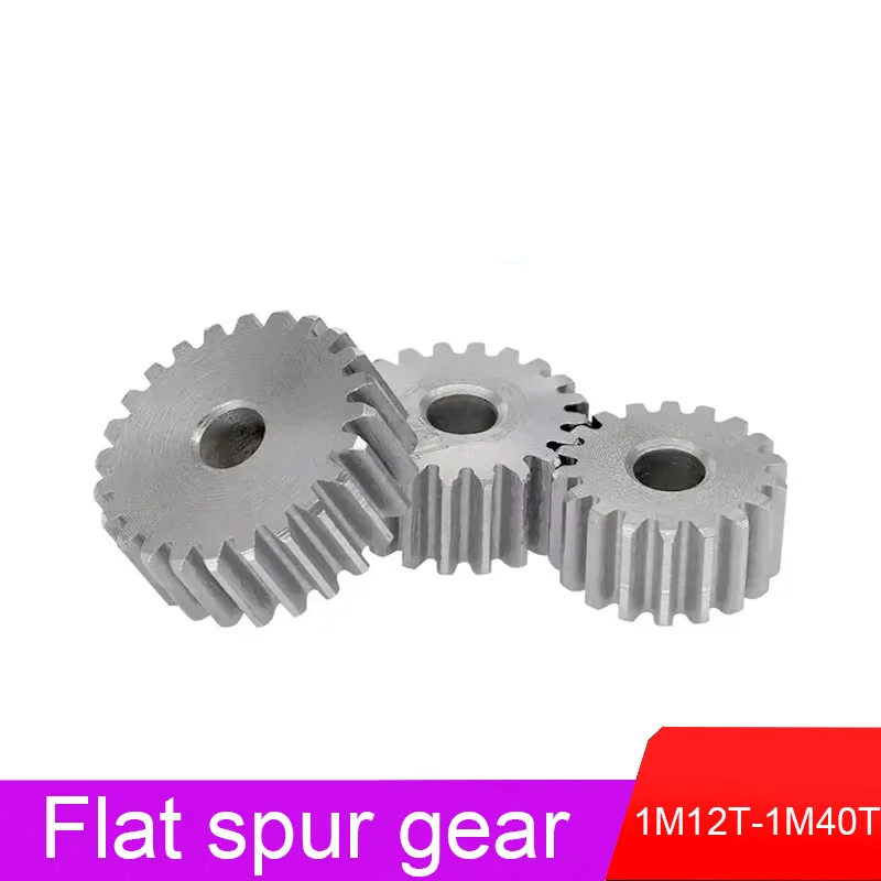 

1pc Spur Gear 1M 12T-40T Metal Transmission Gear 45# Steel 1 Modulus 12 13 14 15 16 17 18 19 20 21 22 23 24 25 30 -40 Teeth