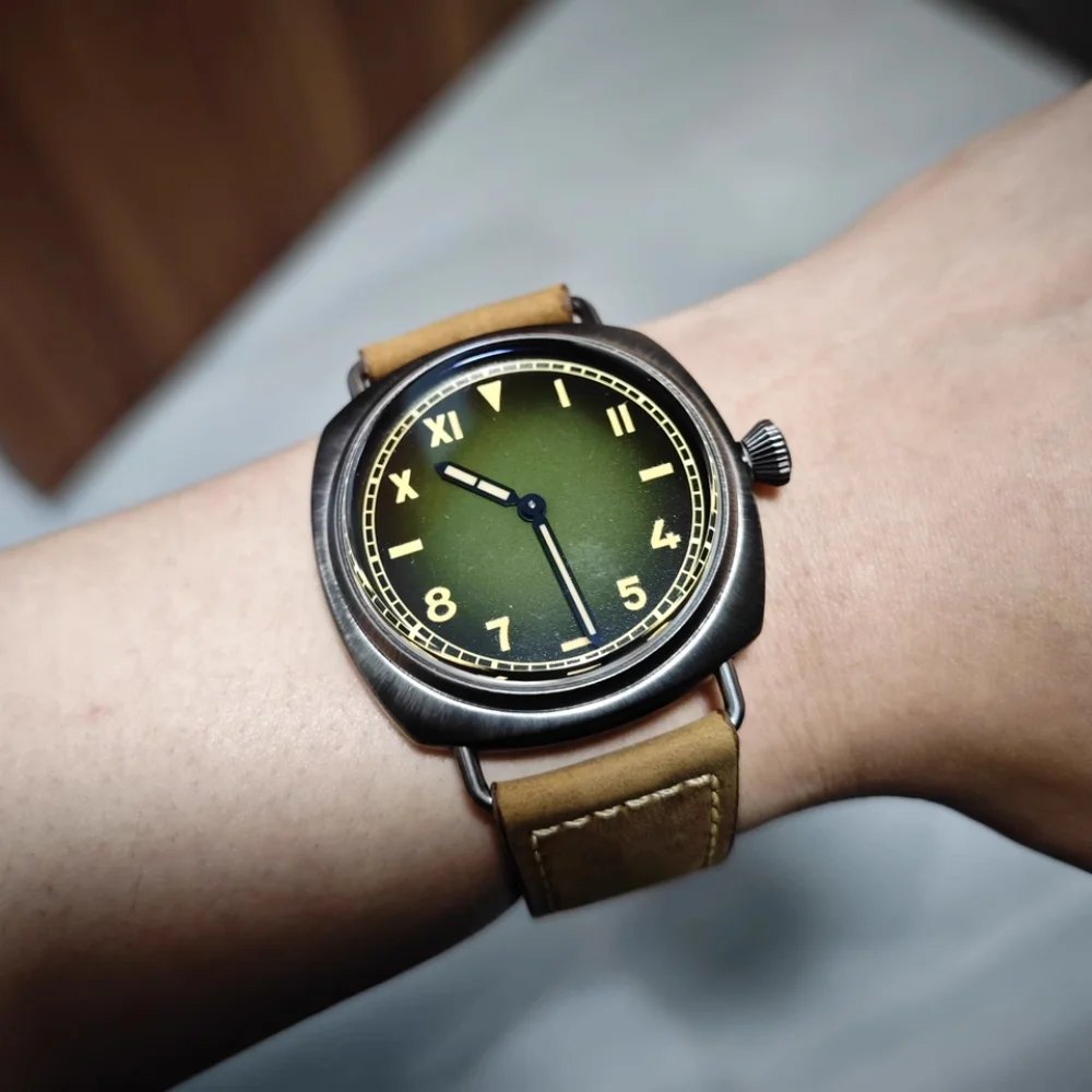 Hruodland 2025 Neue Männer Quarzuhr RONDA 502 44 Mm Retro Business Saphirglas Wasserdicht 100 m Edelstahl Reloj hombre