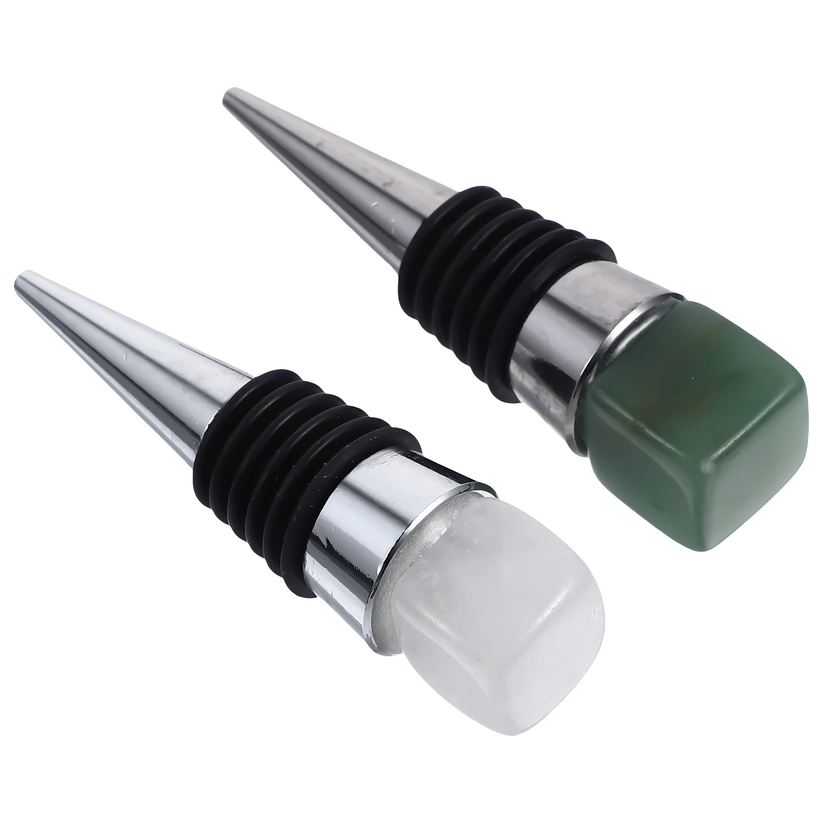 

2pcs Crystal Bottle Stoppers Green White T-Shaped Cork Sealer Reusable For Beverage Glass Bottles Liquor Beer