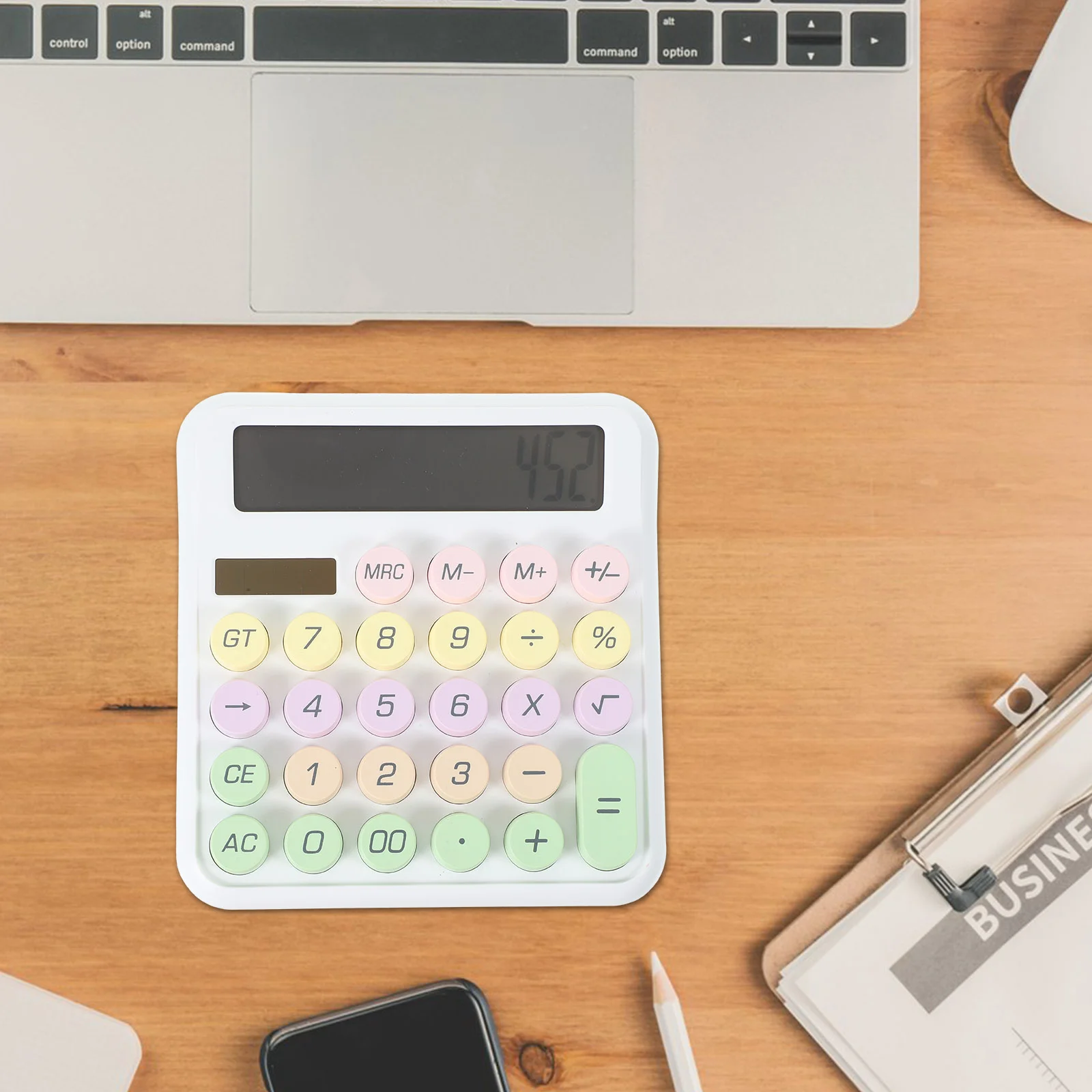 Calculator Pink Keyboard White Cute Desk Accessories Pocket Large Display Office