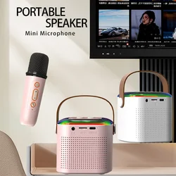 Bluetooth Speakers Mini Microphone Music Stereo Surround Home Family Outdoor Singing Children's Gifts Subwoofer Wireless Speaker