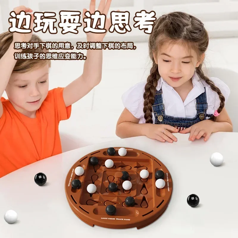 Fun Table Chess Game Top Orbital Logic Chess Board Game Track Logic Board Strategy Think Game for Kids Adults Family Party Games