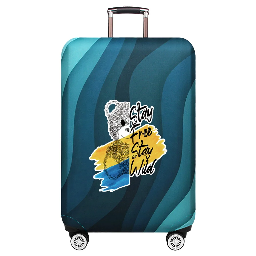 Luggage Cover Stretch Fabric Suitcase Protector Print Bear Series Baggage Dust Case Covers for18-32 Inch Suitcase Case