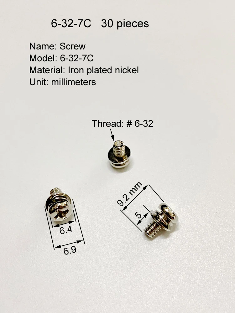 # 6-32 مادة مطلية بالنيكل الحديد غاطسة مستديرة سداسية الصليب رئيس السحابات الميكانيكية الموضوع مزيج مسمار مزلاج