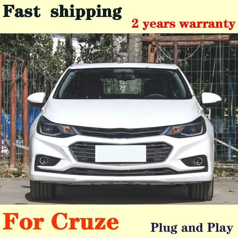 

For Chevrolet Cruze Led Headlights 2017 2018 2019 LED Drl+Dynamic Turn Signal HID double Bi-Xenon Lens Low High Beam