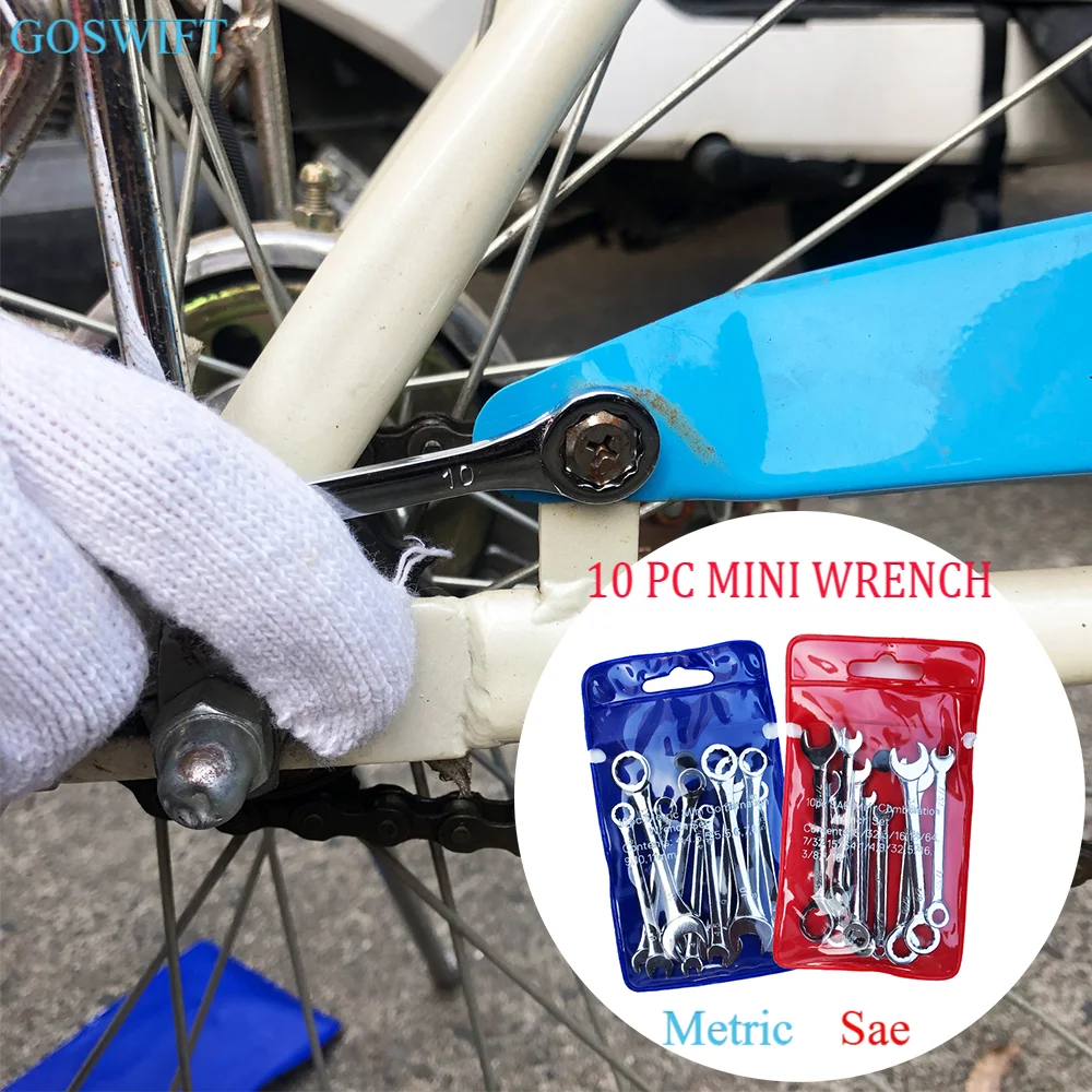 

Portable Mini Double Open End Wrench Set Metric 10 Pcs 4mm to 11mm,Open Ended Spanner Double Angle Head for Small Fasteners