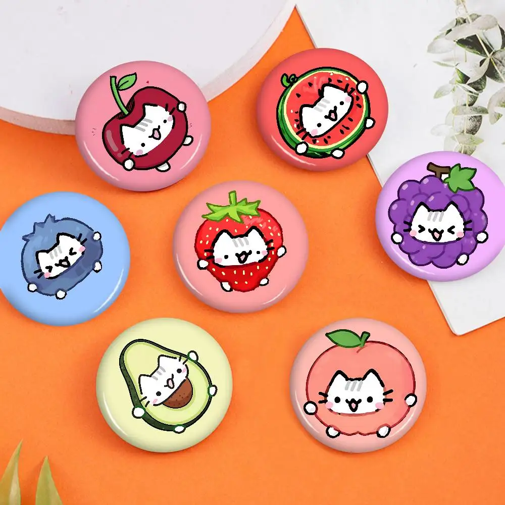 Hot Cute Strawberry Cat Meow Meme Anime Brooches Cute Cartoon  Badge Jacket Jeans Lapel Pin Gift Accessorie