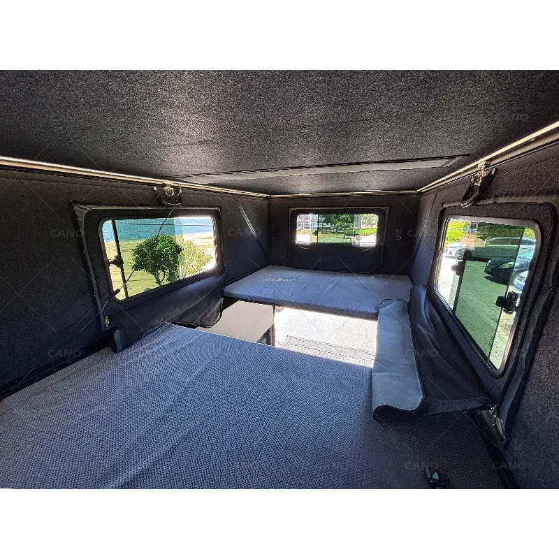 Aluminum monocoque pop-up truck camper waterproof roof tent pickup canopy for 2 people