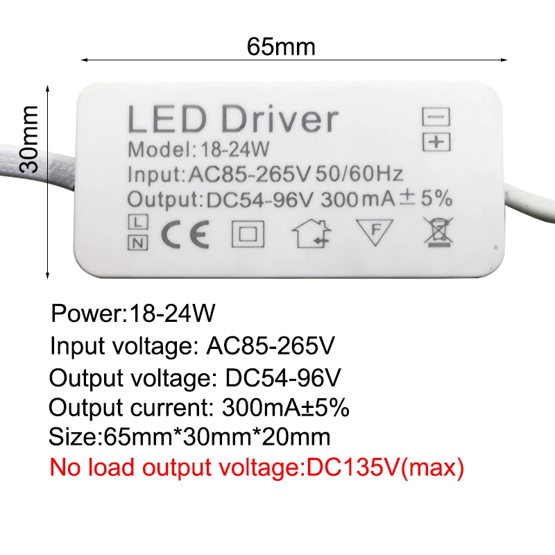 AC85-265V Constant Current Driver 1w 3w 4w 7w 8w 12w 15w 20w 18w 24w 25w 36w LED Driver 300mA  Transformer power supply module