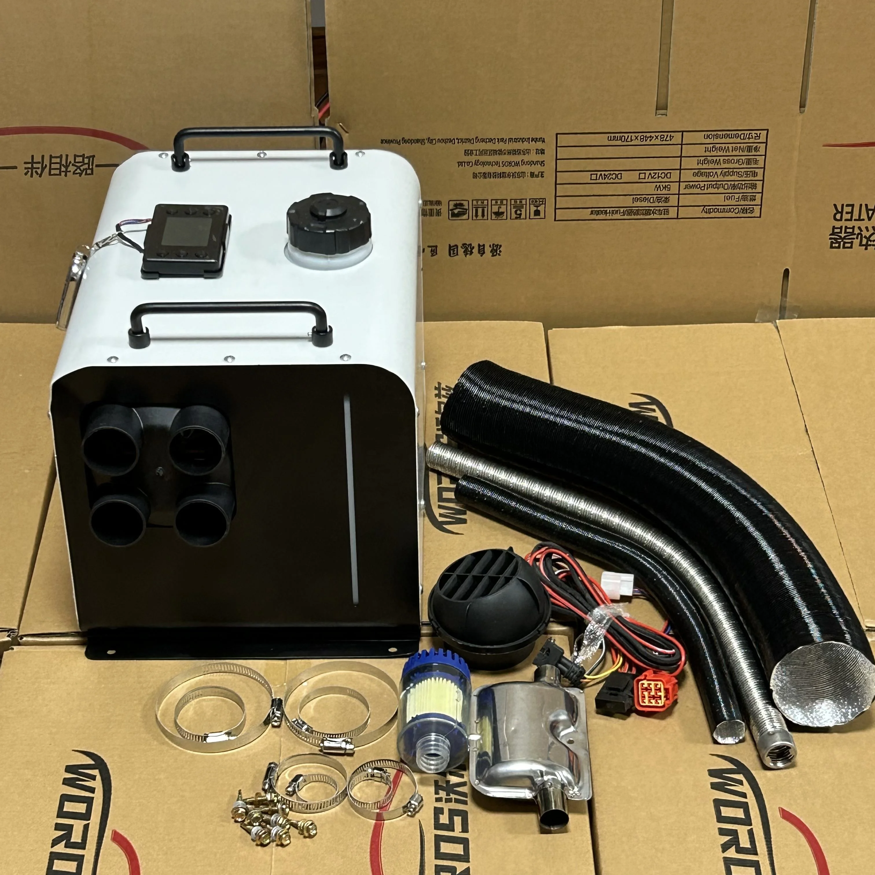 Riscaldatore di parcheggio diesel 12V/24V/220V - 5KW/8KW regolabile per camion, camper e auto (riscaldamento rapido, basso rumore, design più recente) ​