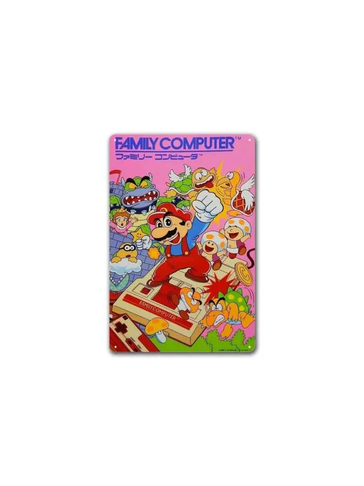 Super Bros Videospiel-Metallposter – Blechschild, Größe: 20 x 30 cm (8 x 12 Zoll) – Aluminium