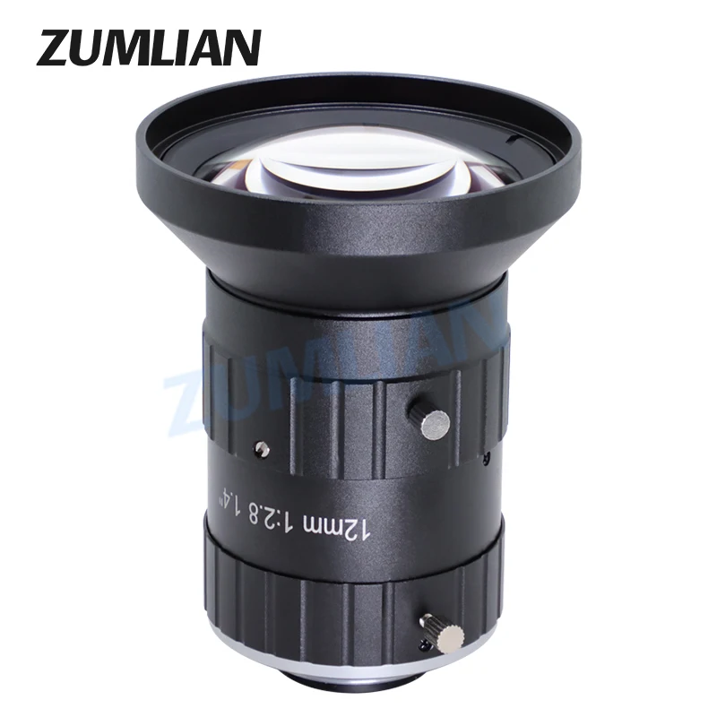 ZUMLIAN 45MP Camera Lens for Machine Vision 1.4 Inch Sensor 12mm Fixed Focal Length C Mount F2.8-F16 Manual Iris Lens