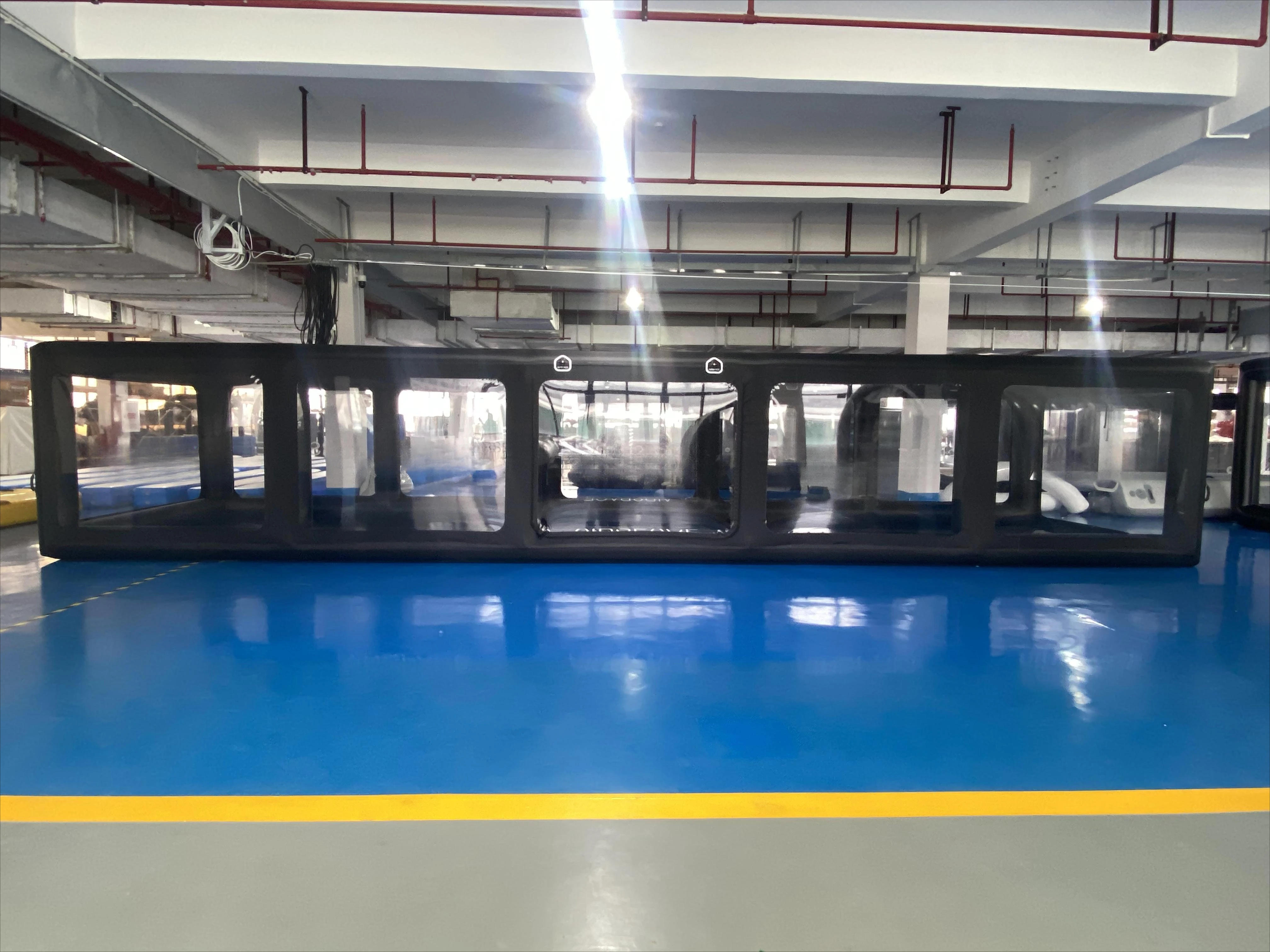 New Arrival Factory Price Square Air Inflatable Car Cover Black Transparent PVC Inflatable Garage for Car