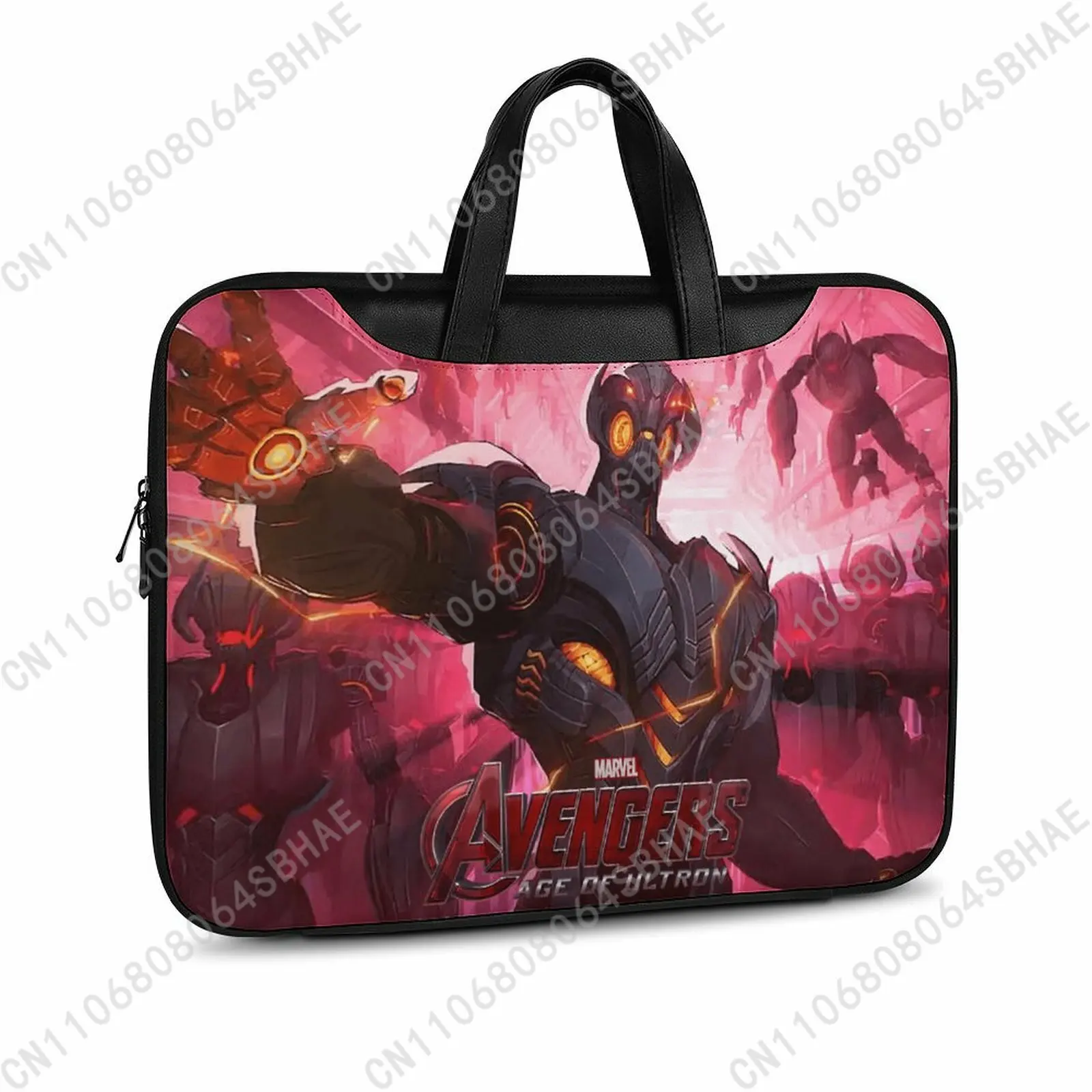 

Marvel Ultron Custom Leather Briefcase Men Woman Laptop Bag Business Retro Genuine Leather Computer Cosplay