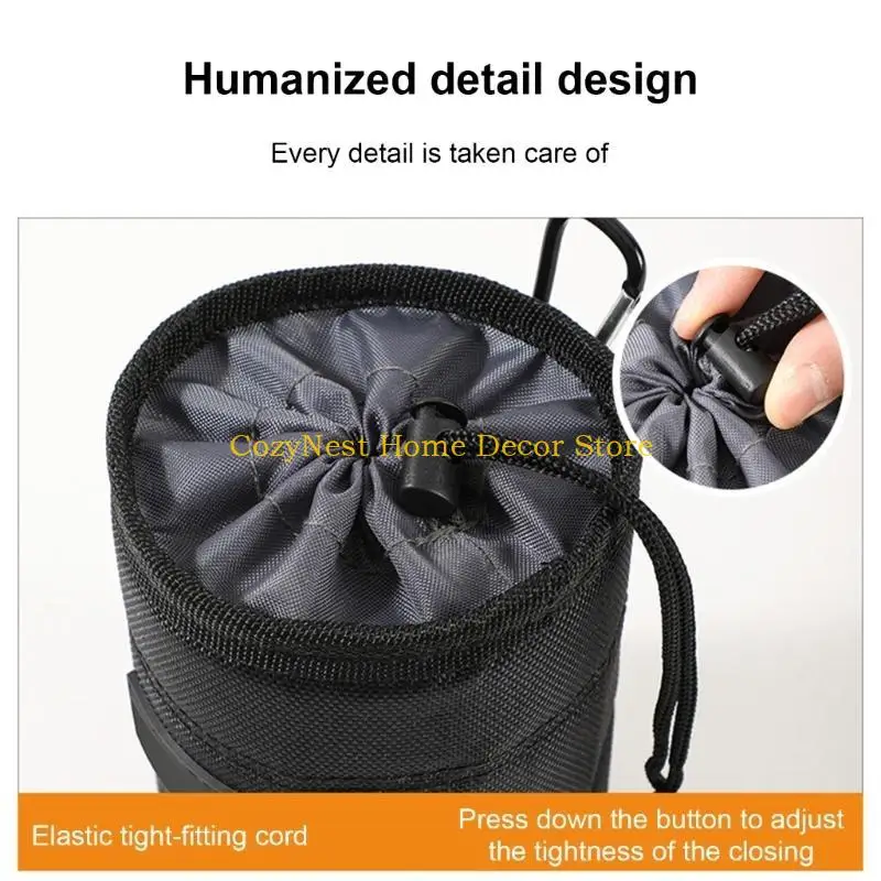 92MF Oxford Cloth Tighten Tool Cylinder Screw Storage Bag with Multiple Compartment for Nails Hardware Electrician