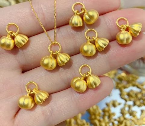 24k pure gold pendants 999 real gold charms gold accessories gold jewelry parts 3d hard gold charms