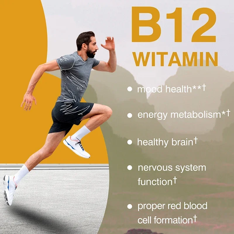 Vitamin B12 - for Mood, Brain, Nervous System, Energy, Metabolism, Relieve Fatigue, Heart Health