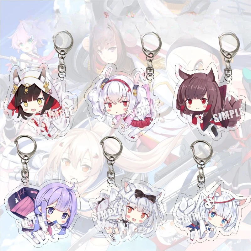 USS Enterprise Laffey HMS Belfast KMS Prinz Eugen Beliebter Anime Zweidimensionaler peripherer Acryl-Schlüsselanhänger Rucksackanhänger