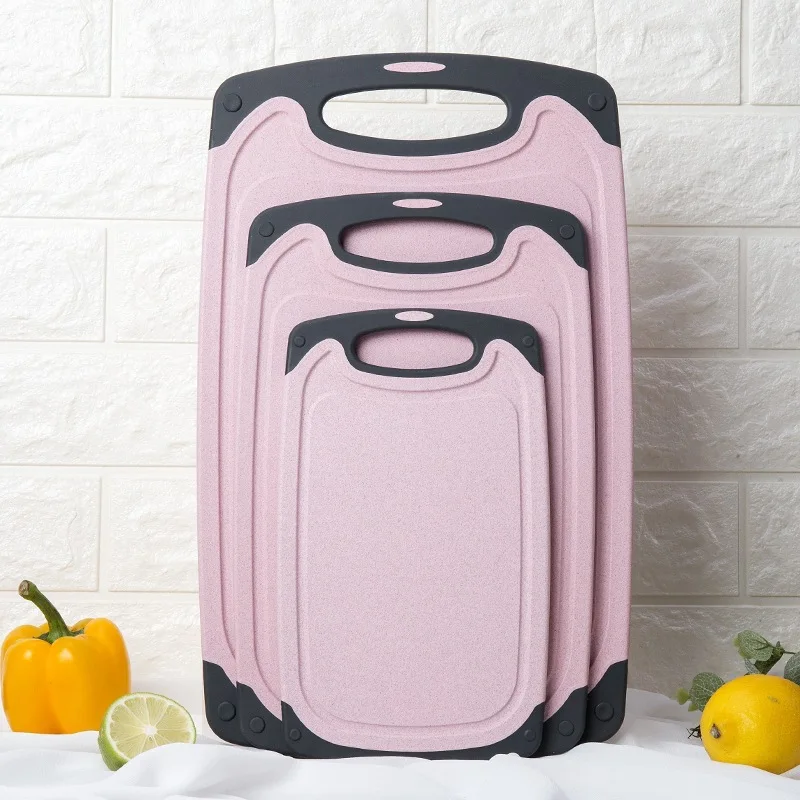 

1Pcs Pink Non-Slip Kitchen Meat Fruit Vegetable Cutting Board Food Chopping Block Chopping Board Food Slice Cut Chopping Block