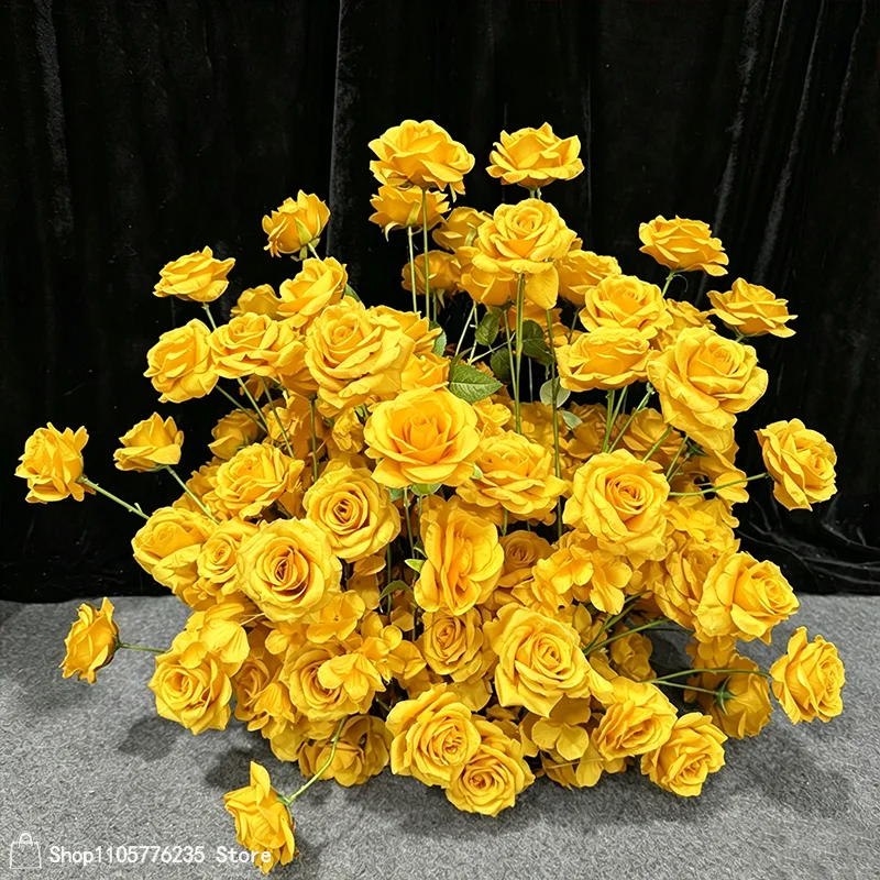 Künstliche rote Rosen-Bodenblume, Hochzeitstisch-Mittelstück, Blumenarrangement, Party-Bühnen-Hintergrund für Veranstaltungen, Zeremonien, Heimdekoration – Detail 6