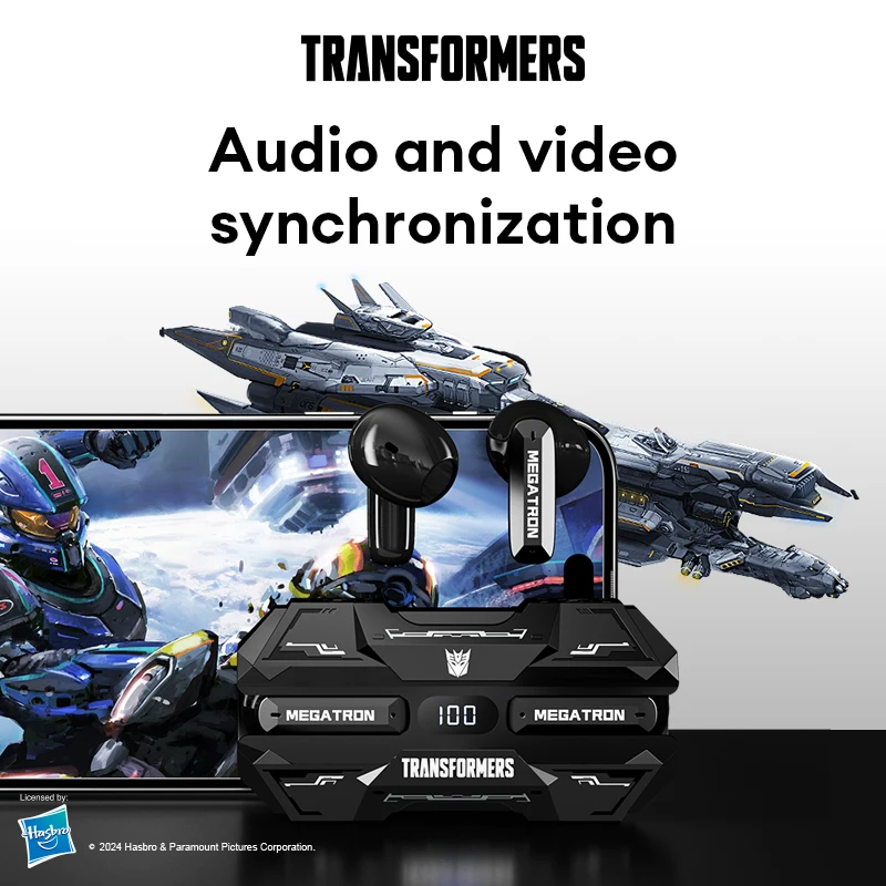 Original Transformer TF-T51 TWS Bluetooth V5.4 Earphones Long Endurance Low Latency Headphones 3D Surround Sound Gaming Earbuds