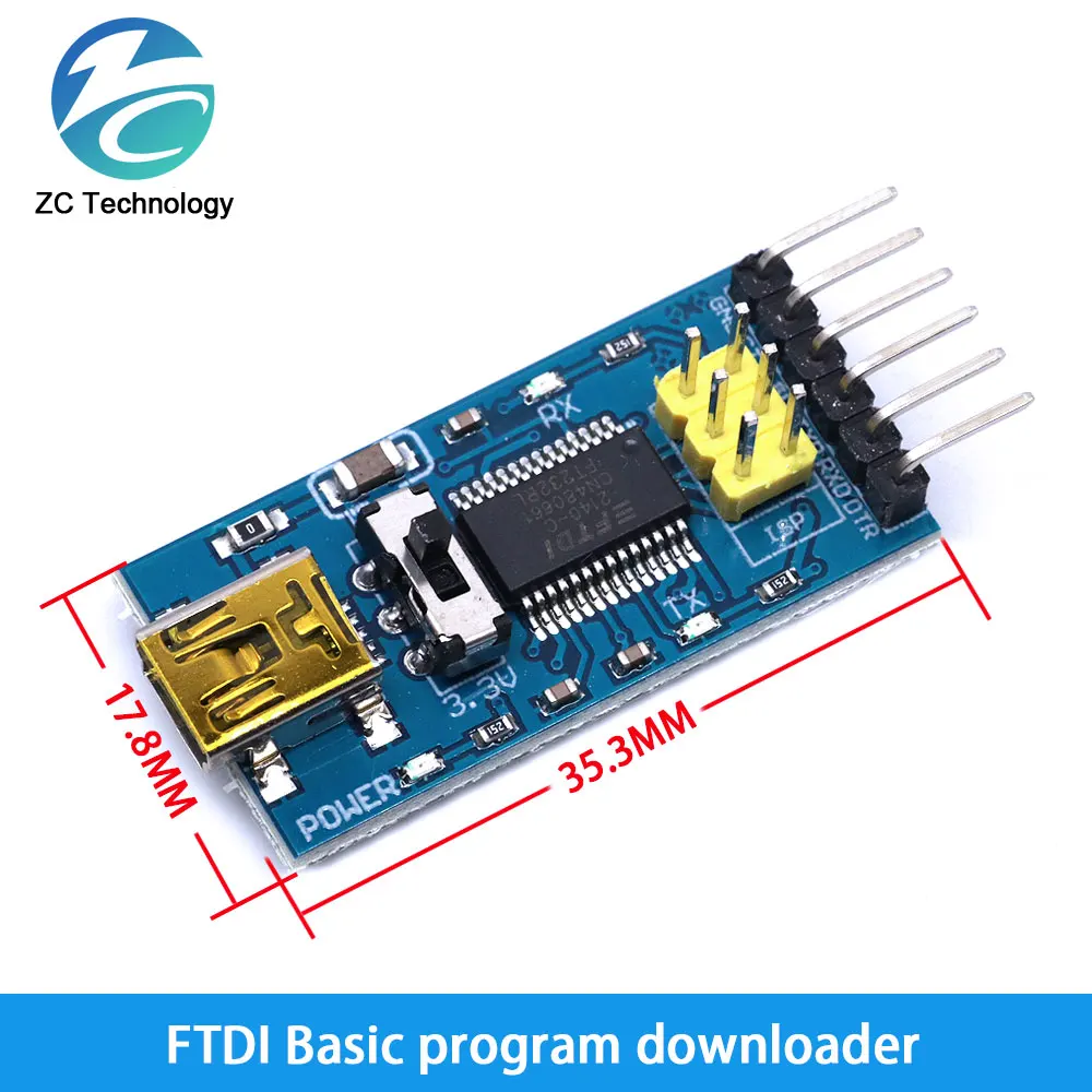 FT232RL FTDI USB 3.3 فولت 5.5 فولت إلى TTL مهايئ مسلسل وحدة ل Arduino FT232 Mini Port.Buy نوعية جيدة يرجى اختيار لي