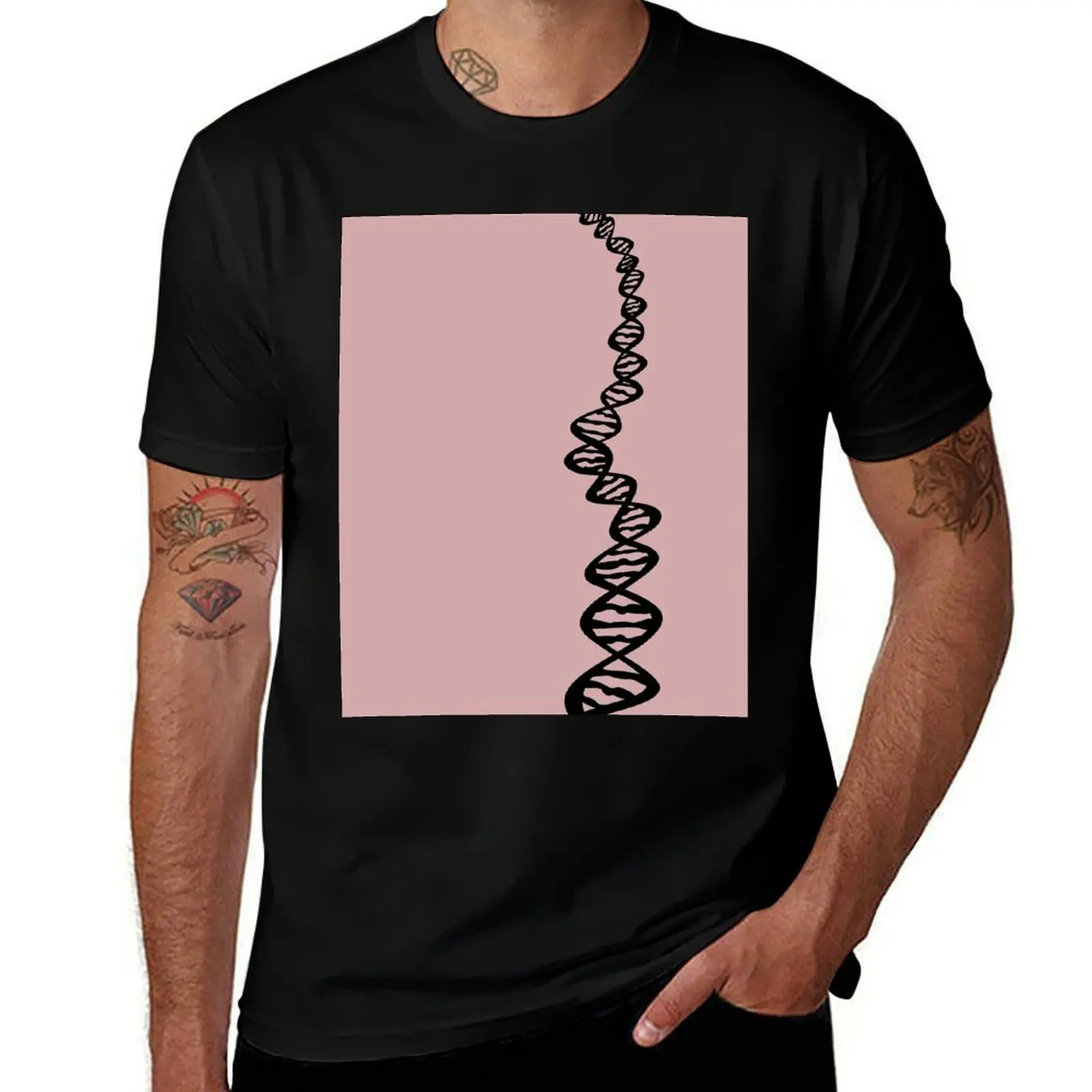 DNA strand - black T-Shirt Abstract Pattern Print Top T-Shirt