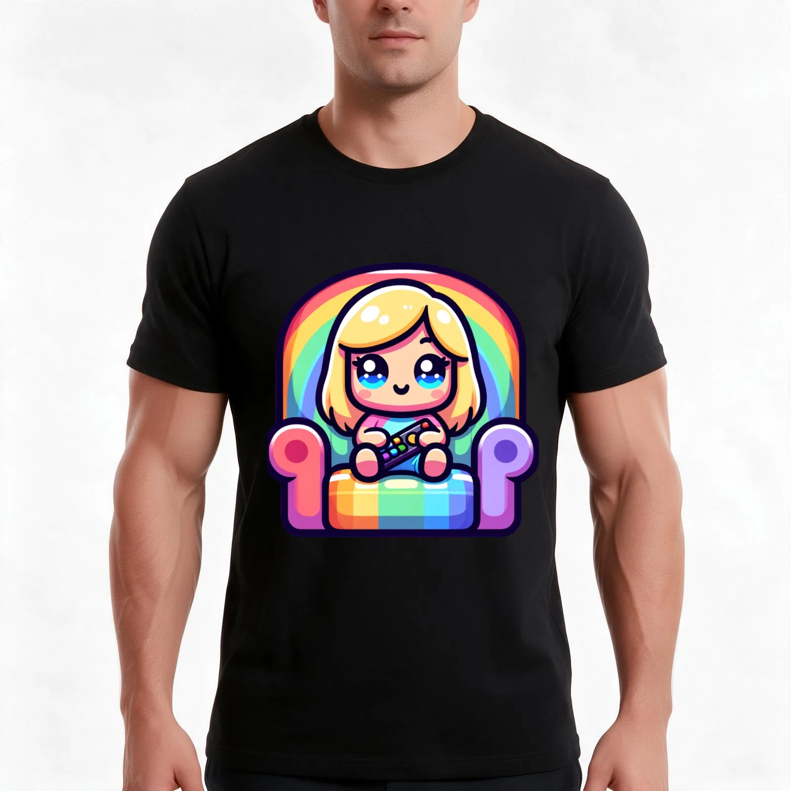Taking over the tv T-Shirt, Summer Casual Cotton Tee, Oversized Streetwear Tops, Vintage Graphic Print, Loose Fit Short Sleeve