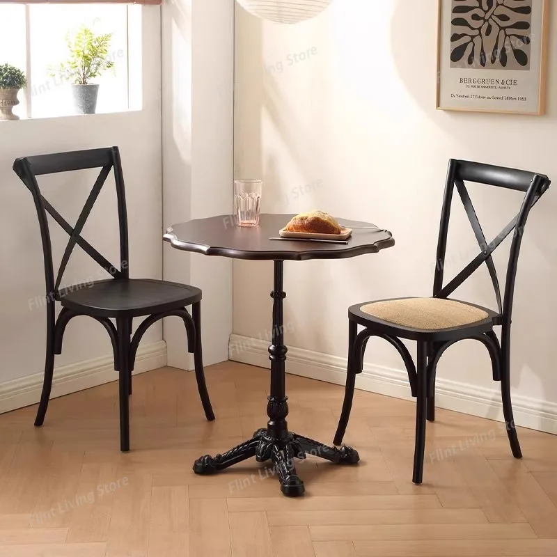 

American Vintage Café Chairs Solid Wood Combination Dining Room Tables Creamery Café Chairs Upscale Home Café Furniture
