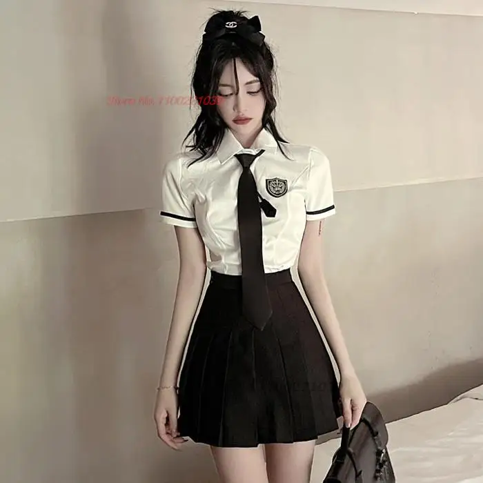 Traje Cosplay de menina escolar para mulheres, uniforme estudantil japonês, mini saia JK, roupa sexy, 2021