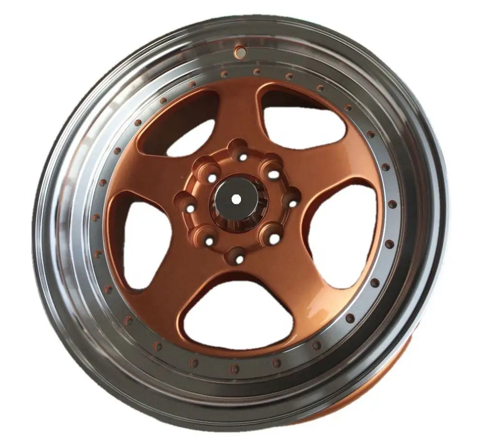 Deep Dish Wheels, for Passenger Racing Car, Staggered Alloy Rims with Rivets Design, Custom Sport Wheel Hub, Exterior Parts