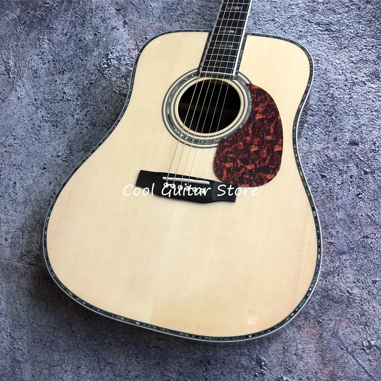 Solid Wood Section Acoustic Guitar, Ebony Fingerboard, D Barrel, 41 Inch, D45 Series, Free Shipping