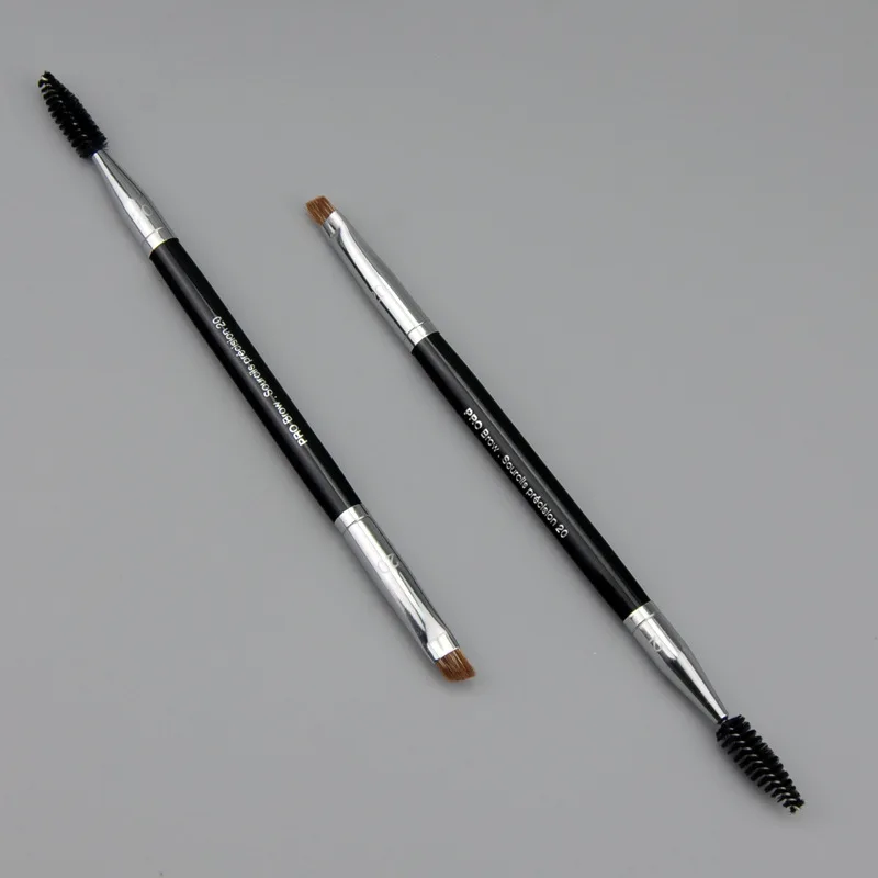 High Quality #20 Pro Double Head Angled Precision Eyebrow Brush Mascara Eyelash Makeup Brush Cosmetic Tool