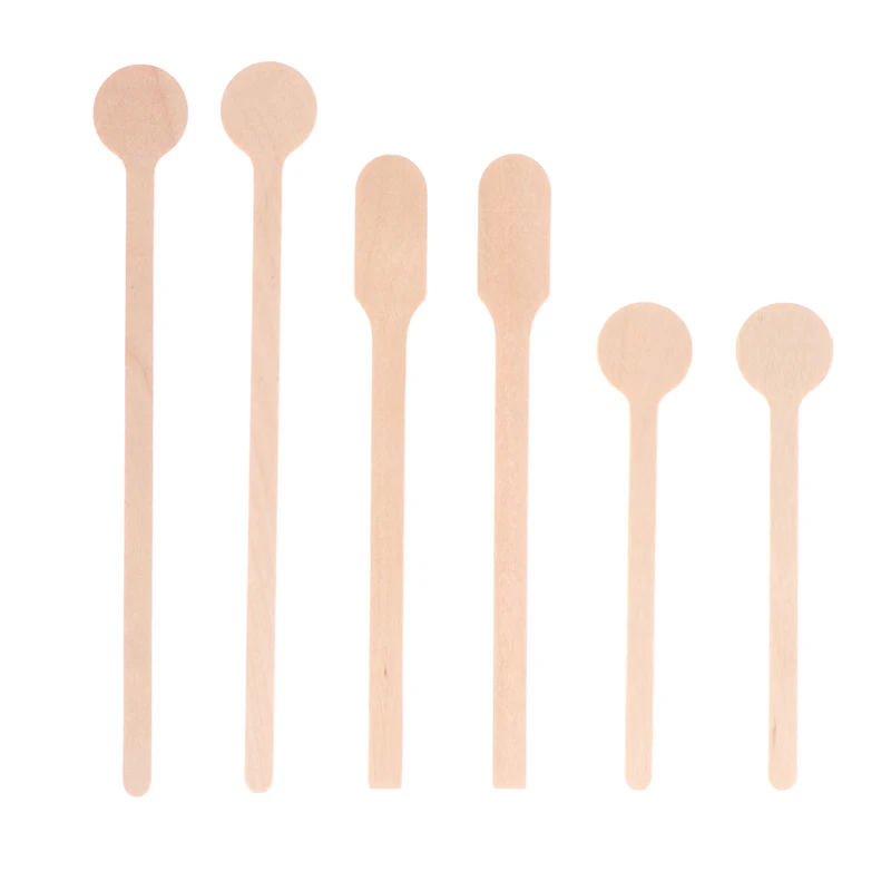 100Pcs Disposable Wooden Coffee Stirrers Hot Cold Drinking Stir Beverage Stir Sticks Biodegradable Utensils Coffee Sticks