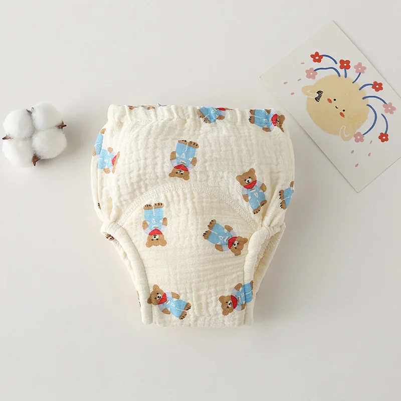 Washable Baby Training Pants Cotton Diapers Bubble Gauze Nappy Breathable Reusable Children's Underwear Toddler Cloth Diapers