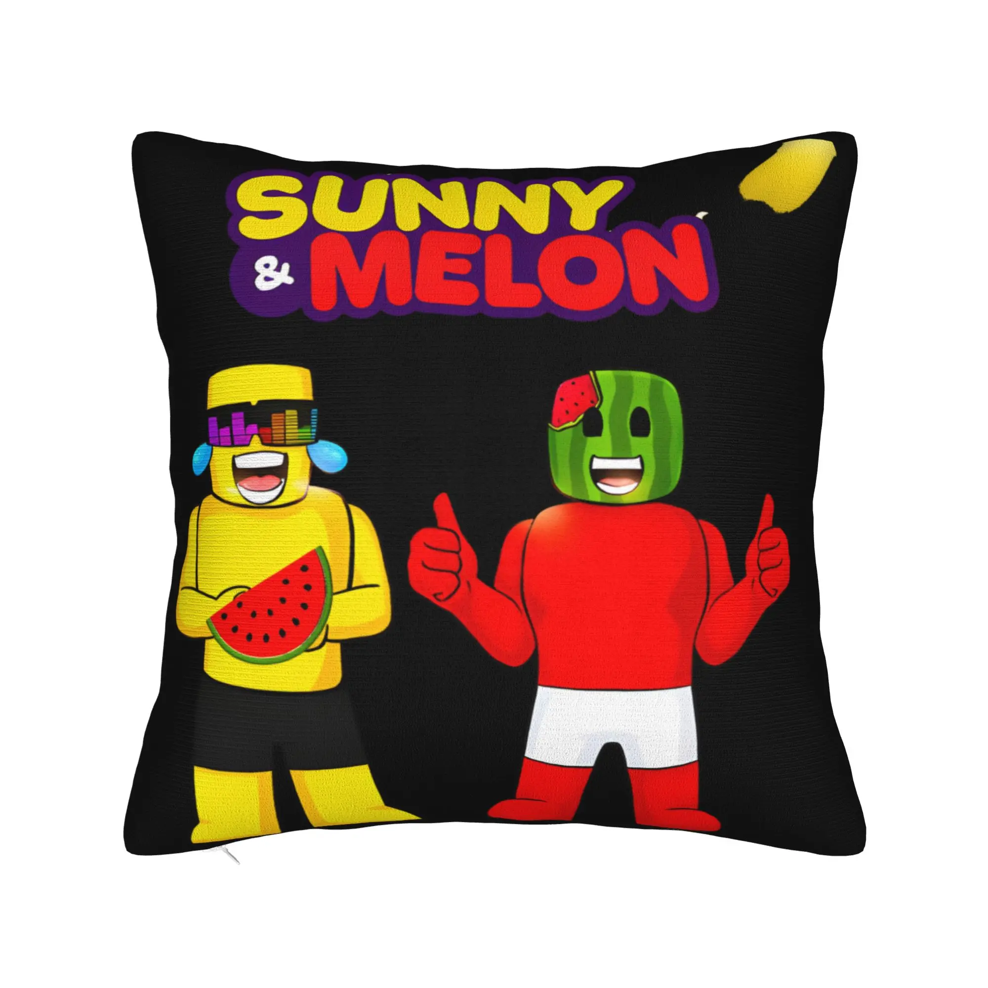 Pillow Cover Sunny And Melon Thumbs Up Full Body Cartoon Art  Cute Funny Pillow Case For Sofa Home Decoration Pillowcases