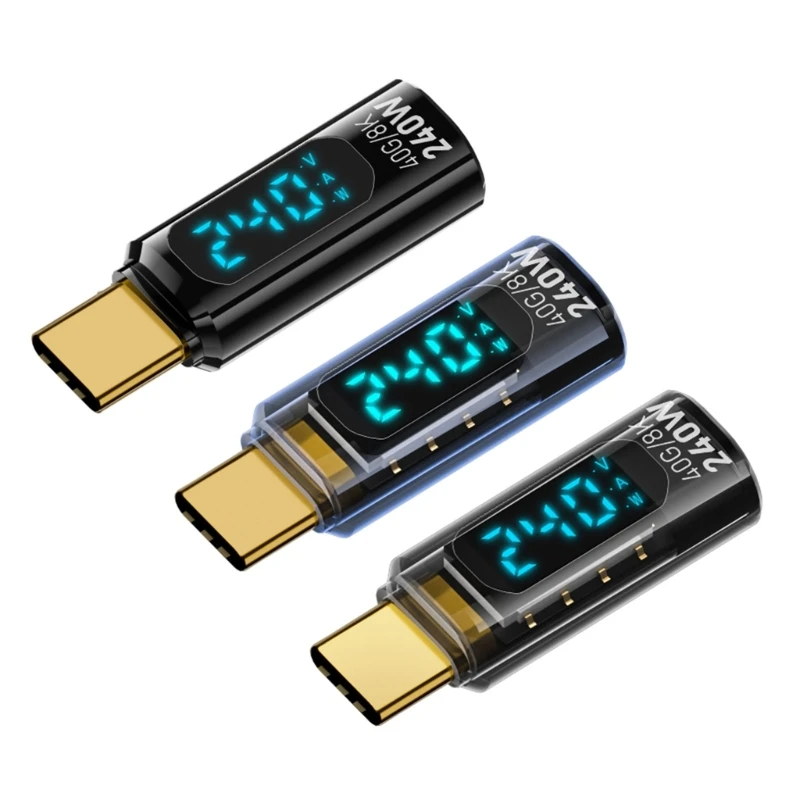 Adapter USB dużej mocy ekranem LED, szybkość ładowania 240 prędkość transmisji danych 40 s Adapter USB C na USB C do